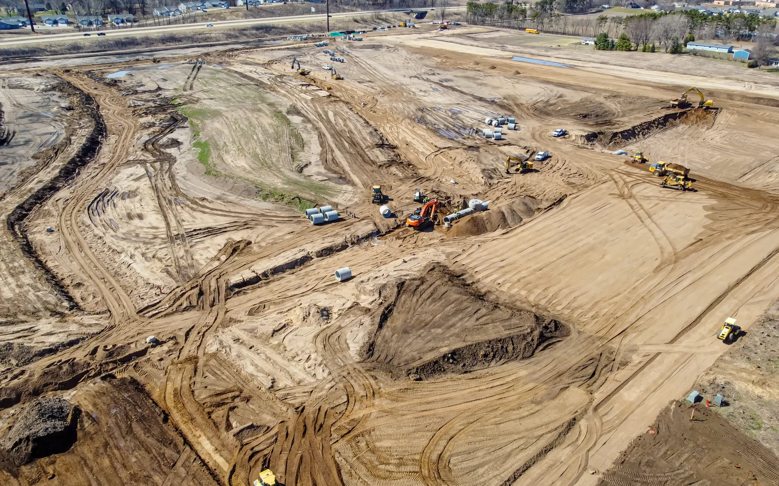 Residential subdivision showing rows of new homes typical of Inland Empire development